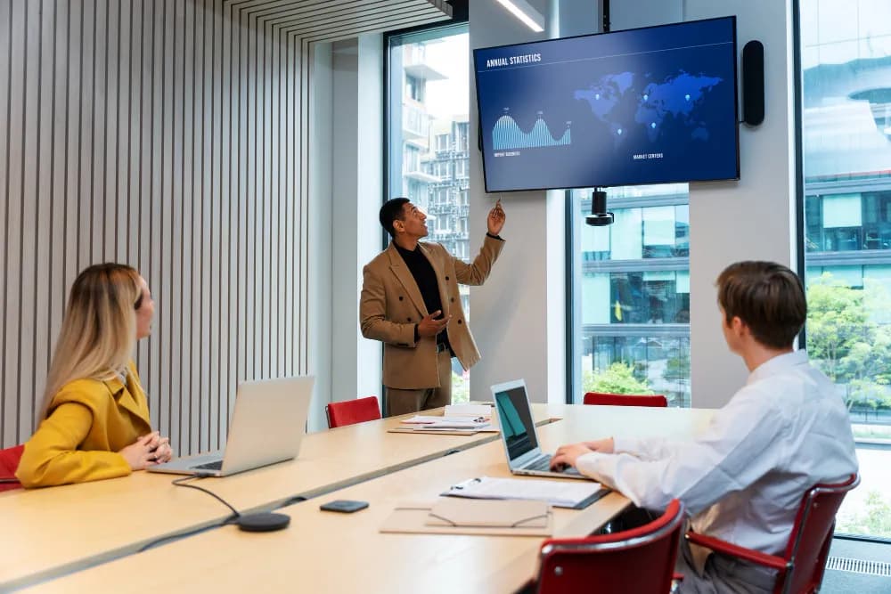 Our engineers meeting with a client